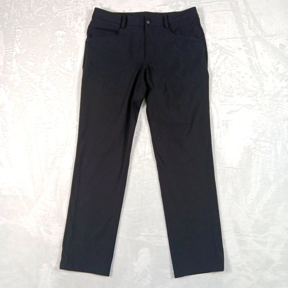 Lululemon Pants Mens 34x31 Black Abc Warpstreme Chino Flat Front Athletic